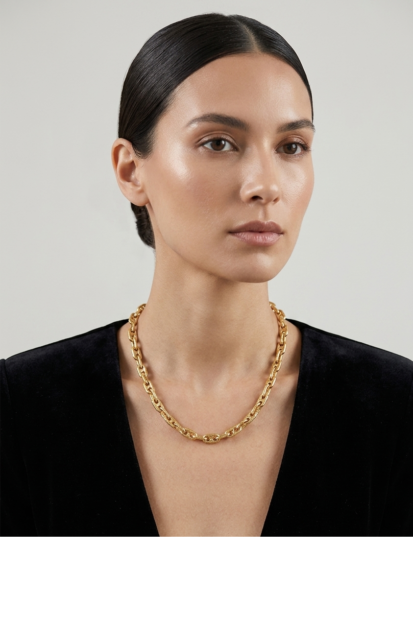 Lorena Necklace worn on model